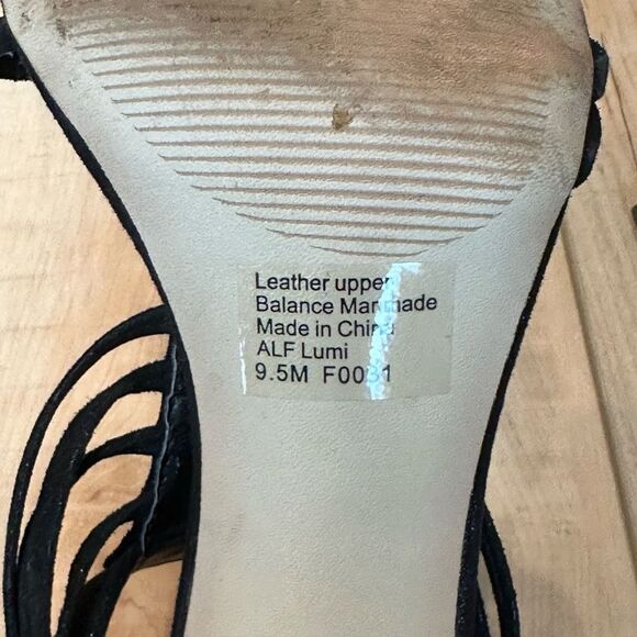 Alfani Women's Heels - Pumps Open Toe Strappy Faux Leather/SuedeBlack Size 9 1/2 - Picture 12 of 13